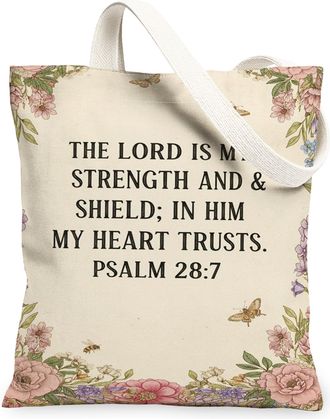 Generic Floral Canvas Tote Bags, Vintage Blossom Pattern Reusable Grocery Bags, Spring Rustic Lightweight Washable Shoulder Strap C, Floral, 13x15 Inch