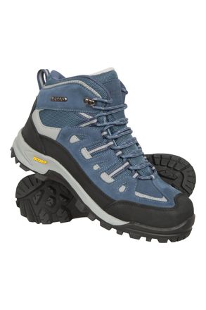 Mountain Warehouse Gale Womens IsoGrip Boots with Rubber Sole Waterproof Walking Shoes Blue