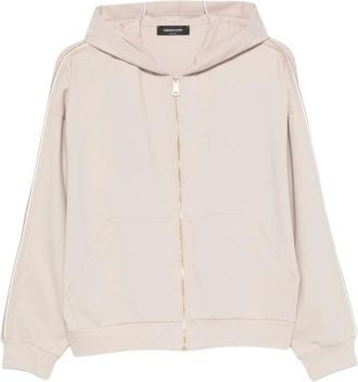 Fabiana Filippi Hoodies & sweatvesten, Dames, Beige, 2Xs, Volledige ritssluiting sweatshirt