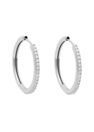 Astrid & Miyu Essential Crystal Large Sterling Silver Hoop Earrings - One Size
