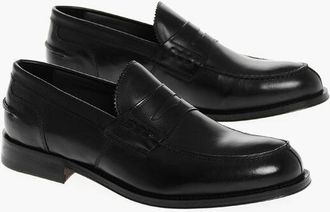 Corneliani Brushed Leather Penny Loafers size 40,5