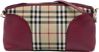 Burberry Pre-owned Cross Body Bags, female, Multicolor, Size: ONE SIZE Pre-owned Vintage Check and Leather Crossbody Bag