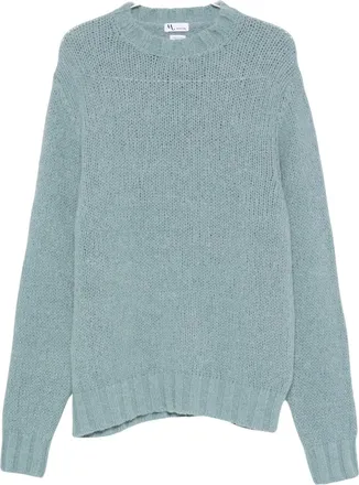 Doppiaa Blue Chunky-Knit Crew-Neck Sweater