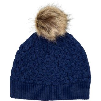 Patricia Nash Faux Fur Pompom Beanie in Navy at Nordstrom Rack