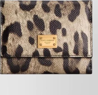 Dolce & Gabbana leopard print tri fold leather wallet