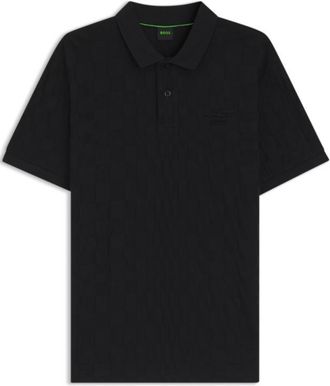 BOSS Porsche x polo shirt in jacquard-patterned cotton