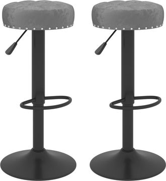 vidaXL Taburetes De Cocina 2 Unidades Terciopelo Gris Oscuro Vidaxl