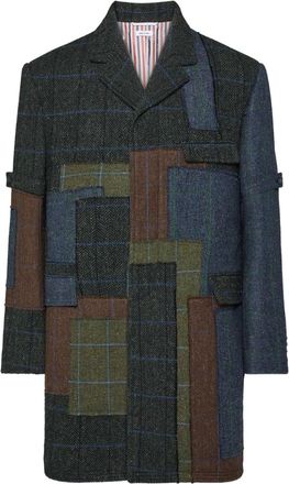 Thom Browne Hunting tweed jas met patchwork - Groen