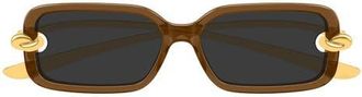 Bottega Veneta 56mm Rectangular Sunglasses in Brown at Nordstrom