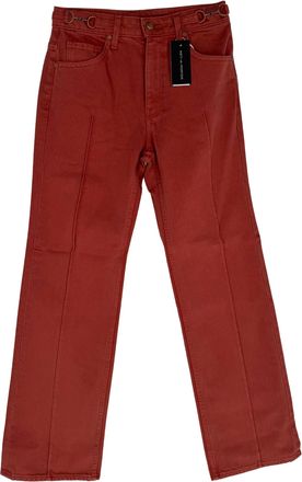 Ulla Johnson Agatha Horsebit-Accent Jeans in Rose Cotton