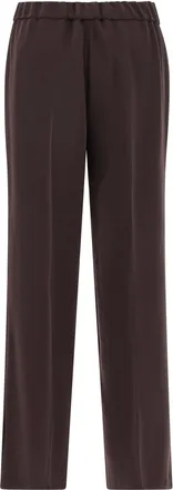 Alberto Biani Elastic-Waist Cady Trousers - Burgundy