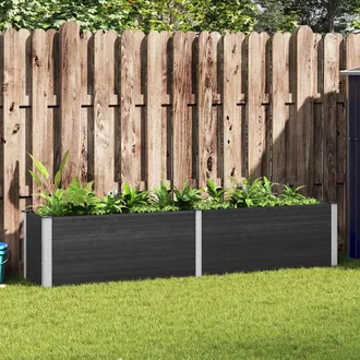 vidaXL Vidaxl - Letto Rialzato Da Giardino 250x50x91 Cm In Wpc Grigio