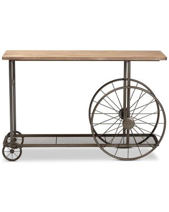 Baxton Studio Terence Wheeled Console Table