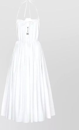 Dolce & Gabbana cotton halterneck flared midi dress