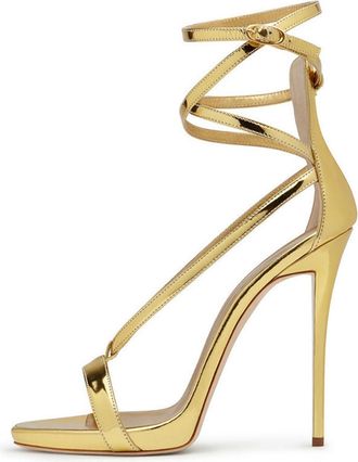 Generic Eestfy Womens Metallic Stiletto Heels Open Toe Criss Cross Ankle Strap Strappy Dress Sandals Ultra High Heel Pumps for Sexy Evening Party and Clubwear