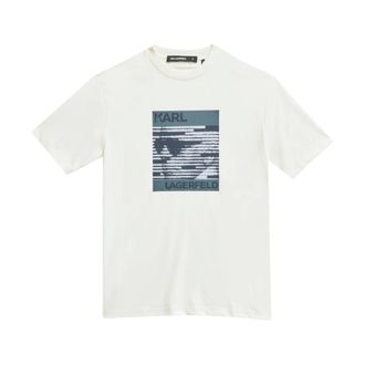 Karl Lagerfeld T-Shirts, male, White, Size: 2XL Karl Pixel Face T-shirt
