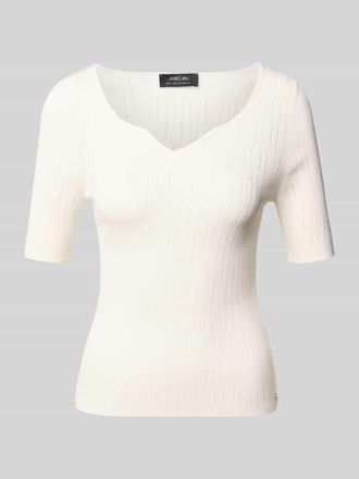 Marc Cain Strickshirt aus Viskose-Mix mit Strukturmuster in Sand, Gr&ouml;&szlig;e 36