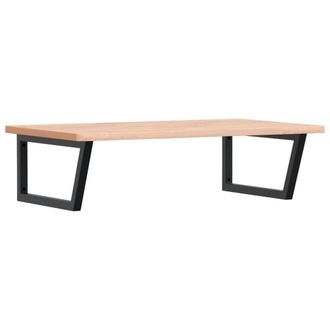 Berkfield Home Basin Shelf Wall Mounted Steel & Solid Wood Beech in Brown