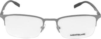 Montblanc MB0117O002 Rectangle Semi Rim Eyeglasses - Silver