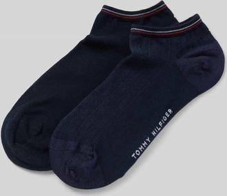 Tommy Hilfiger Sneakersocken mit Label-Print im 2er-Pack in Dunkelblau, Größe 35-38