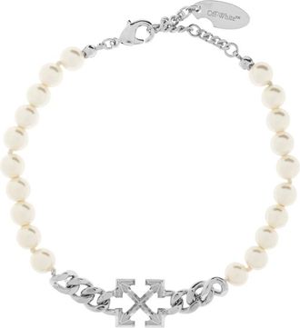 Off-white Bracciale con perle Arrows - - Accessories - Uomo - Grigio - ONE SIZE