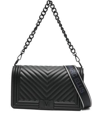 Marc Ellis medium chevron chain-strap shoulder bag - women - PVC - One Size - Black