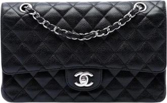 Chanel Pre-owned Classic Double Flap Shoulder Bag - Dames - Vintage Schoudertas - Zwart - ONE Size - Leer - Vintage