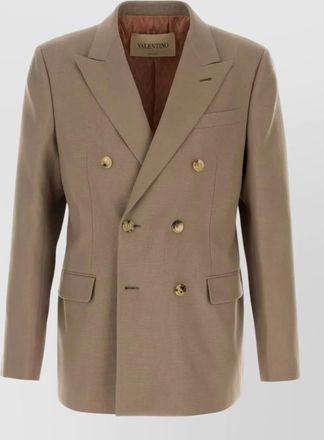 Valentino Garavani wool blazer double breasted notch lapel