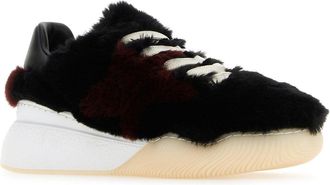 Stella McCartney Faux Fur Mixed-Material Sneaker - Black