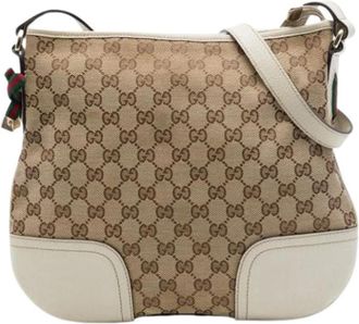 Gucci Pre-owned Canvas gucci-bags - Dames - Vintage Schoudertas - Beige - ONE Size - Vintage
