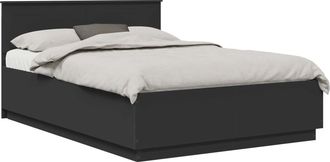 vidaXL Estructura De Cama Negro 150 X 200 Cm Madera De Ingenier&iacute;a Vidaxl