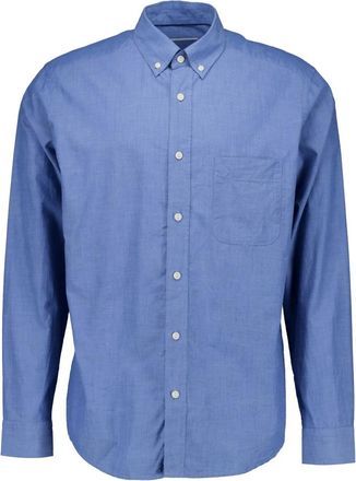 Eton Solid Chambray Shirt - Heren - Casual Overhemden - Blauw - M - Katoen - Overhemden