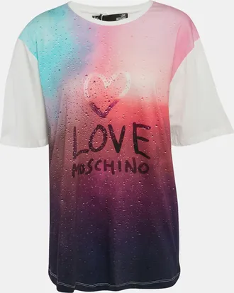 Love Moschino Pink Printed Jersey T-Shirt M