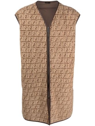 Fendi Gilet con monogramma FF - Marrone