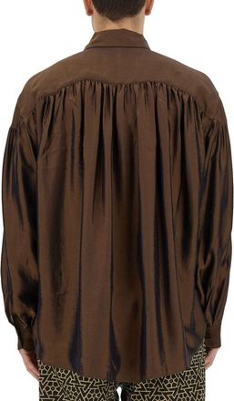 A&iuml;e Oversize Cotton-Lyocell Shirt - Brown