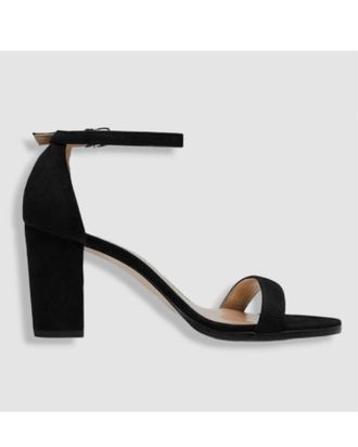 Stuart Weitzman Womens Nearlynude Heeled Sandals In Black