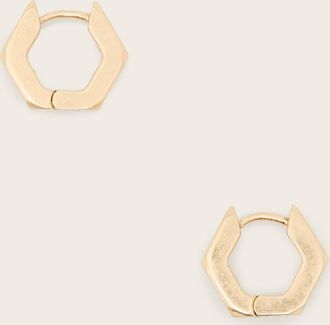 AllSaints Brass Kaia Hex Earrings, Size: One Size