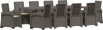 vidaXL Conjunto De Comedor De Jard&iacute;n 11 Uds. Gris Claro Y Crema Pp Vidaxl