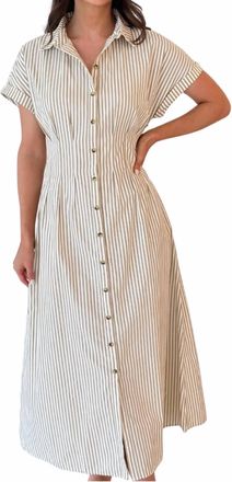 Saylor Colby Midi Dress In Crm/brown
