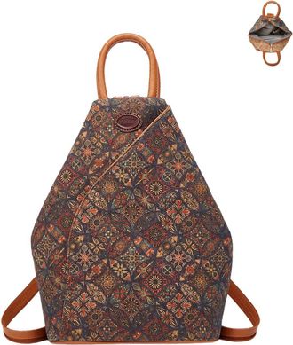 Generic Cork Backpack for Women Bohemian Style Vintage Crossbody Handbag Hobo Satchel Purse for Travel, D-3