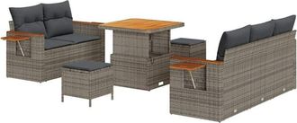 vidaXL Vidaxl - Conjunto De Sof&aacute; De Jard&iacute;n Con Coj&iacute;n 8 Pcs Gris 80 X 80 X 71 Cm