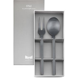 Mepra Stile By Pininfarina Serving Set - 2 Pieces in Ice Black Gold at Nordstrom