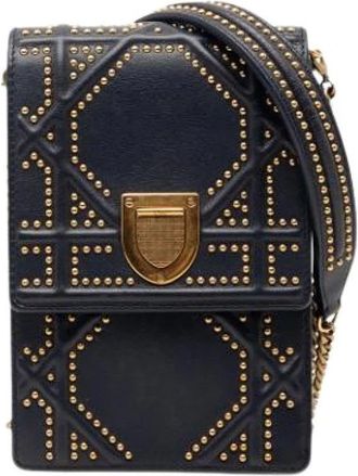 Dior Pre-owned Cross Body Bags, female, Blue, Size: ONE SIZE Pre-owned Diorama Cross Body Bag