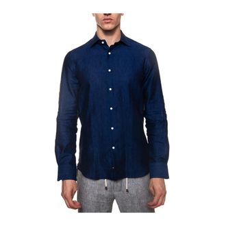 Carrel Dress Shirt - Heren - Casual Overhemden - Blauw - 4XS - Linnen - Overhemden