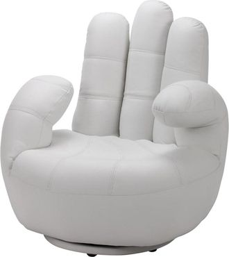 Vente-Unique Sill&oacute;n mano giratorio CATCHY - Piel sint&eacute;tica - Blanco