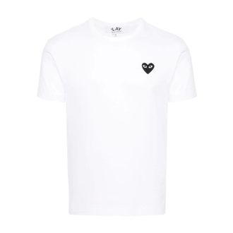 Comme Des Gar&ccedil;ons Heart Patch T-shirt met ronde hals - Heren - Tops - Wit - Maat: M Katoen