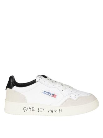 Autry White Medalist Low Leather Suede Sneakers