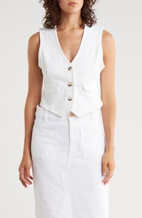 Scotch & Soda The Denim Crop Vest in Blanc De Blanc at Nordstrom Rack, Size X-Large