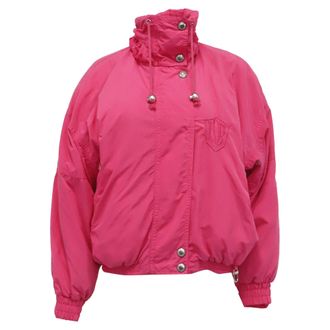 Bogner Logo-Embroidered Down Jacket in Pink Polyester