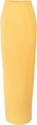 Carolina Herrera Cr&ecirc;pe maxi-rok - Geel